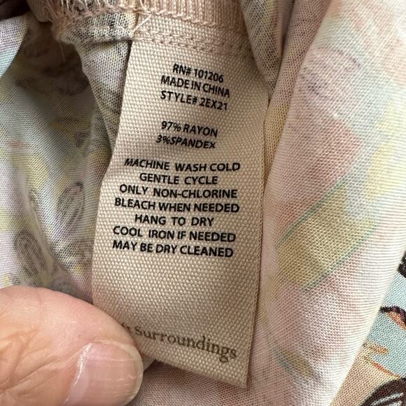 Soft Surroundings Westo Top Yellow Pleated Blouse Boho Artsy Spring Vacation - Picture 5 of 5